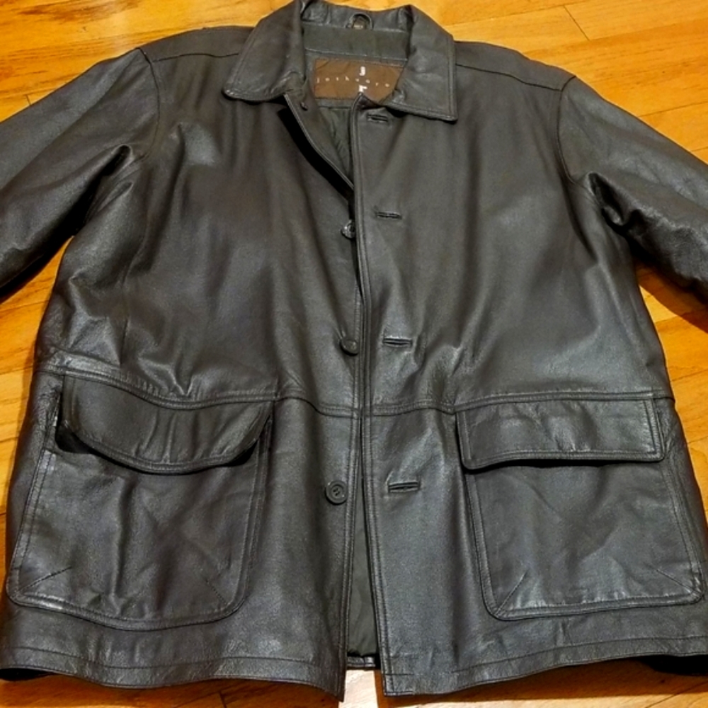 Joshua Ross Mob Style Leather Coat Men's XL
